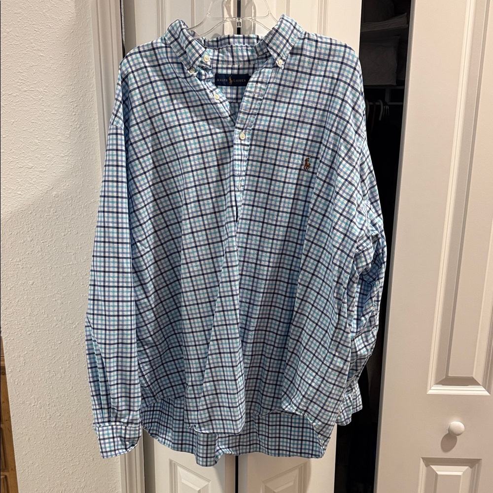 Polo Ralph Lauren Blue Plaid Button Down Shirt